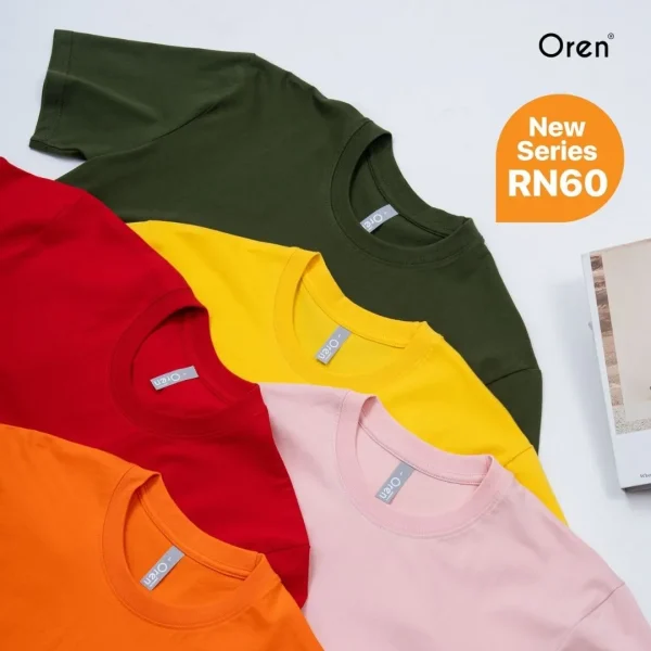 RN60 Crew Neck 100% Combed Cotton T-Shirt-190gsm